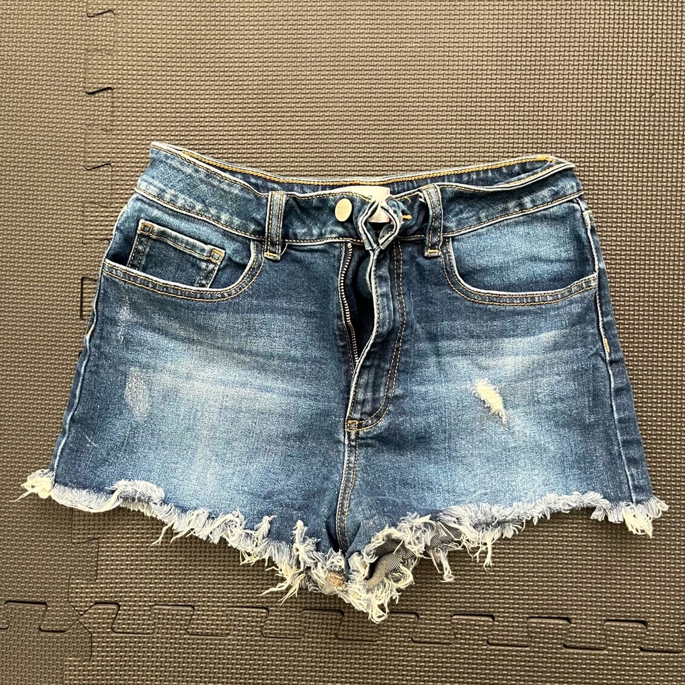 Dark Denim High Waisted Jean Shorts